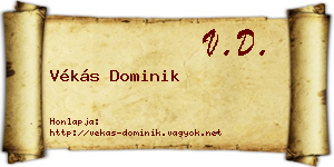 Vékás Dominik névjegykártya