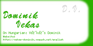 dominik vekas business card